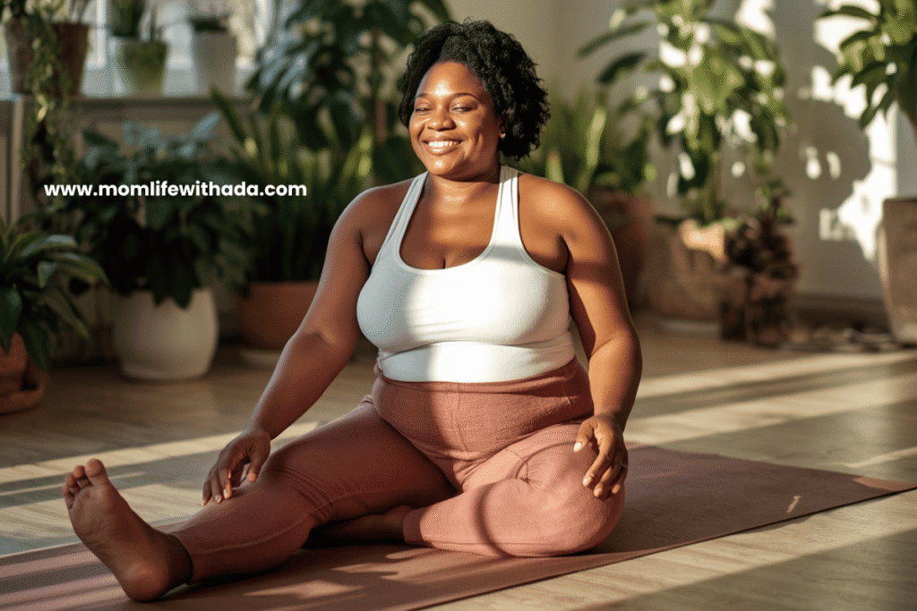mom morning routine aesthetic gentle yoga stretches self care habits