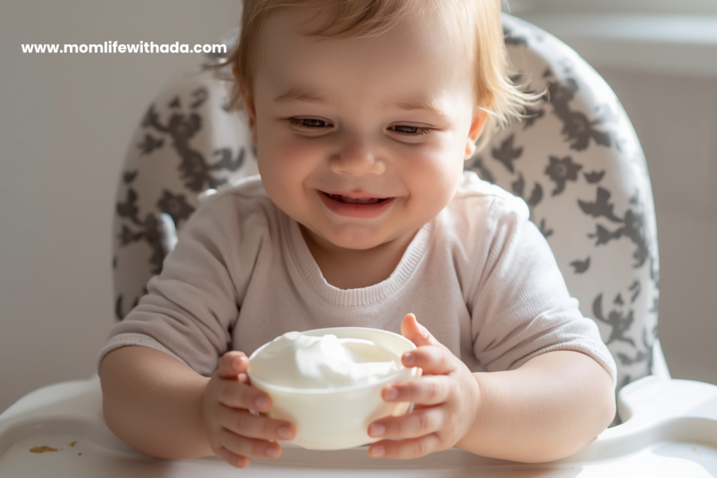 edible sensory play baby yoghurt painting activity