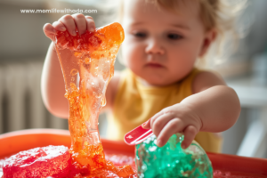 edible sensory play baby jelly sensory activity
