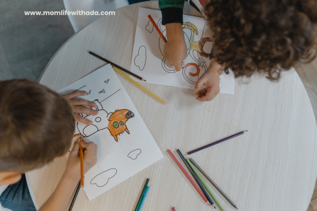 Free printable coloring pages for kids showing various themed coloring sheets