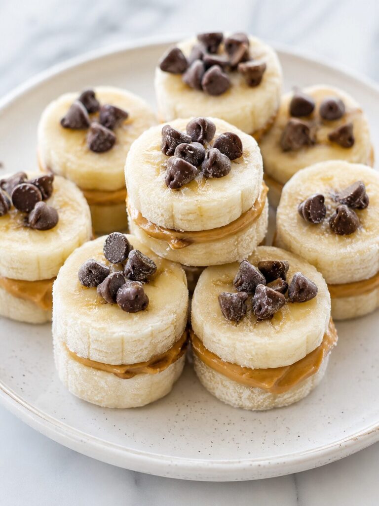 frozen banana sandwich bites no-bake snack for kids