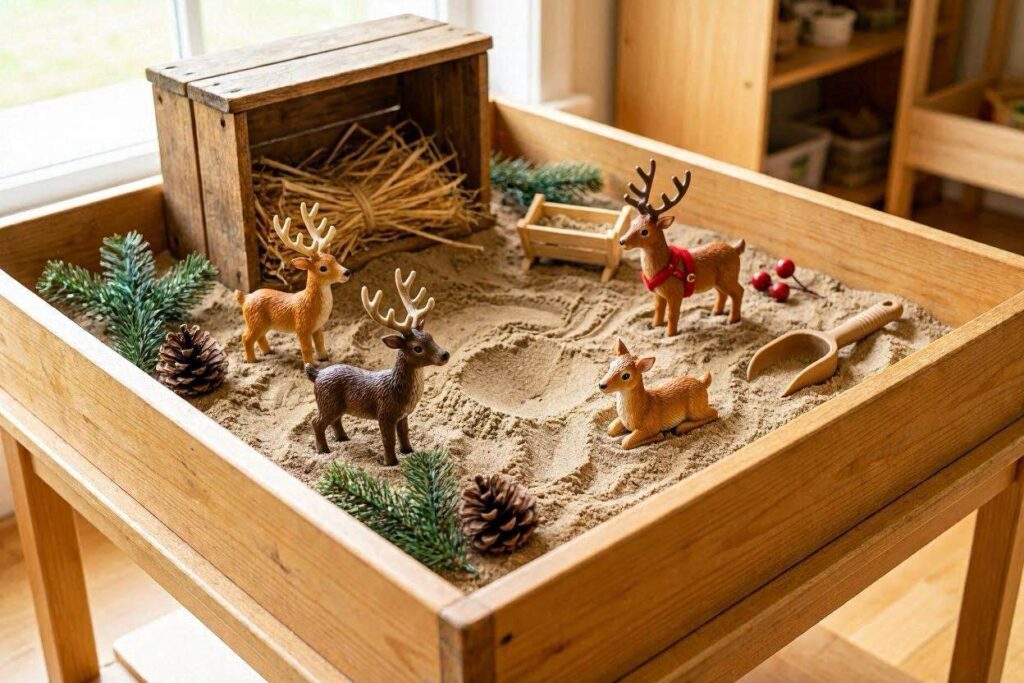 Reindeer Stable Sensory Bin