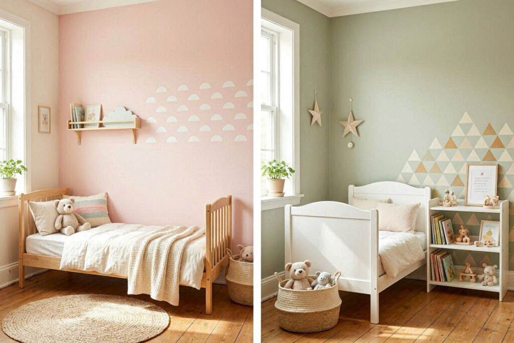 DIY accent wall for toddler room decor ideas budget-friendly