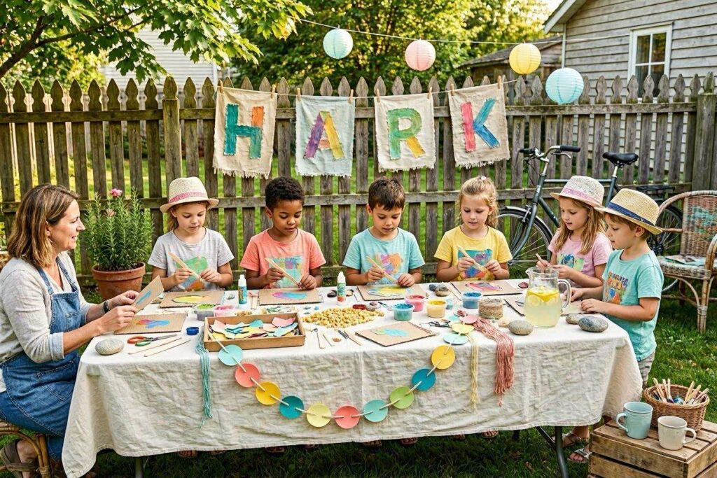 DIY decor summer party idea for kids making crafts together budget-friendly