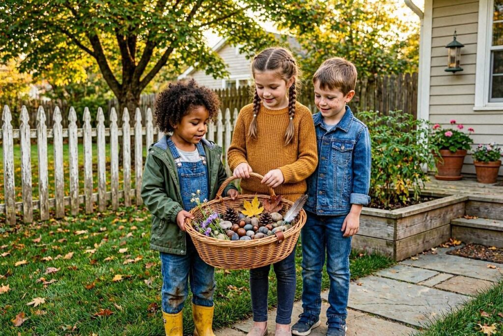 scavenger hunt list, backyard camping activities for kids