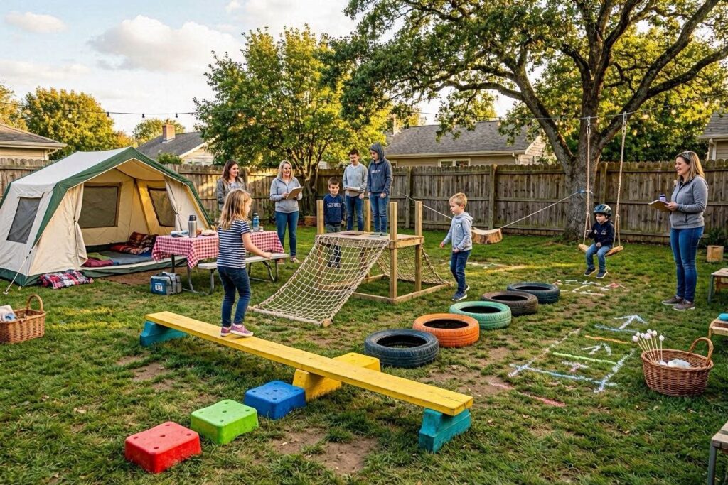 backyard obstacle course camping activities for kids