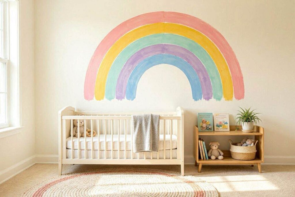 DIY mural for toddler room decor easy kids room makeover