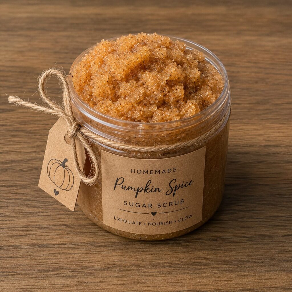 Easy fall crafts homemade pumpkin spice sugar scrub to sell