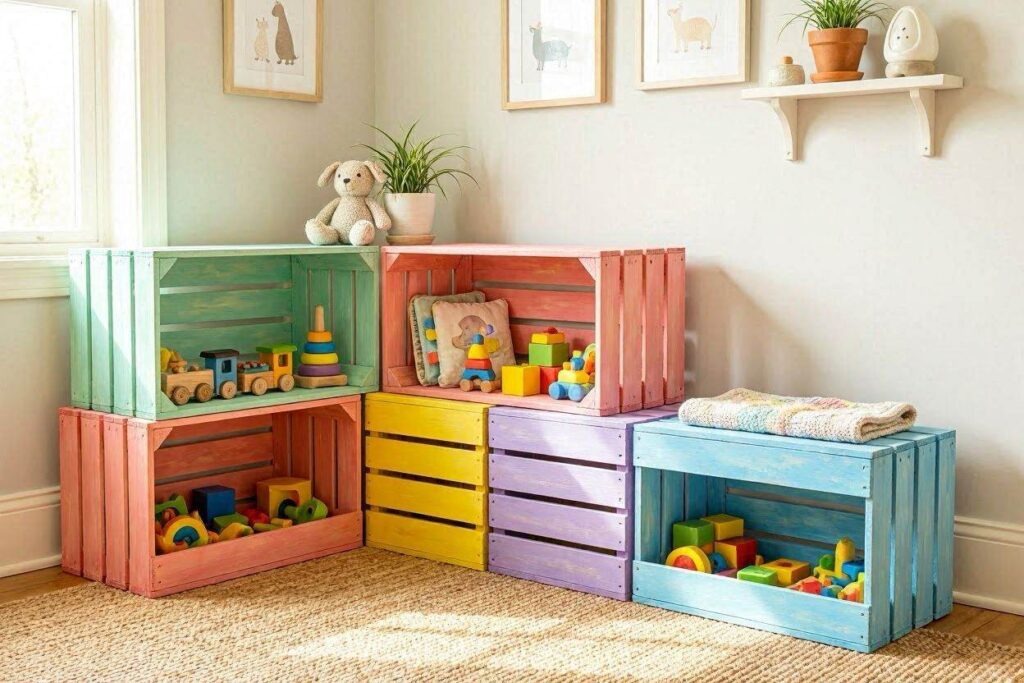 DIY sensory wall panel for toddler room decor and learning at home