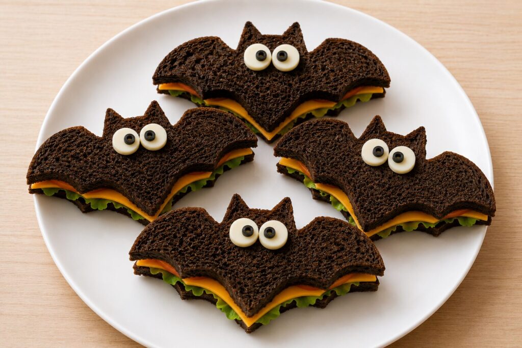 bat sandwich halloween snack