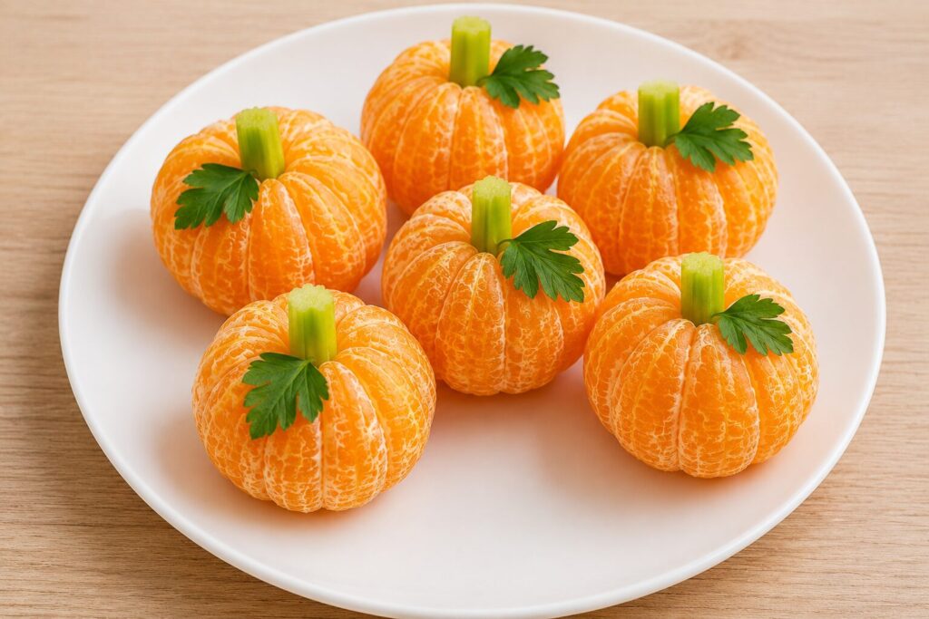 clementine pumpkin halloween snack