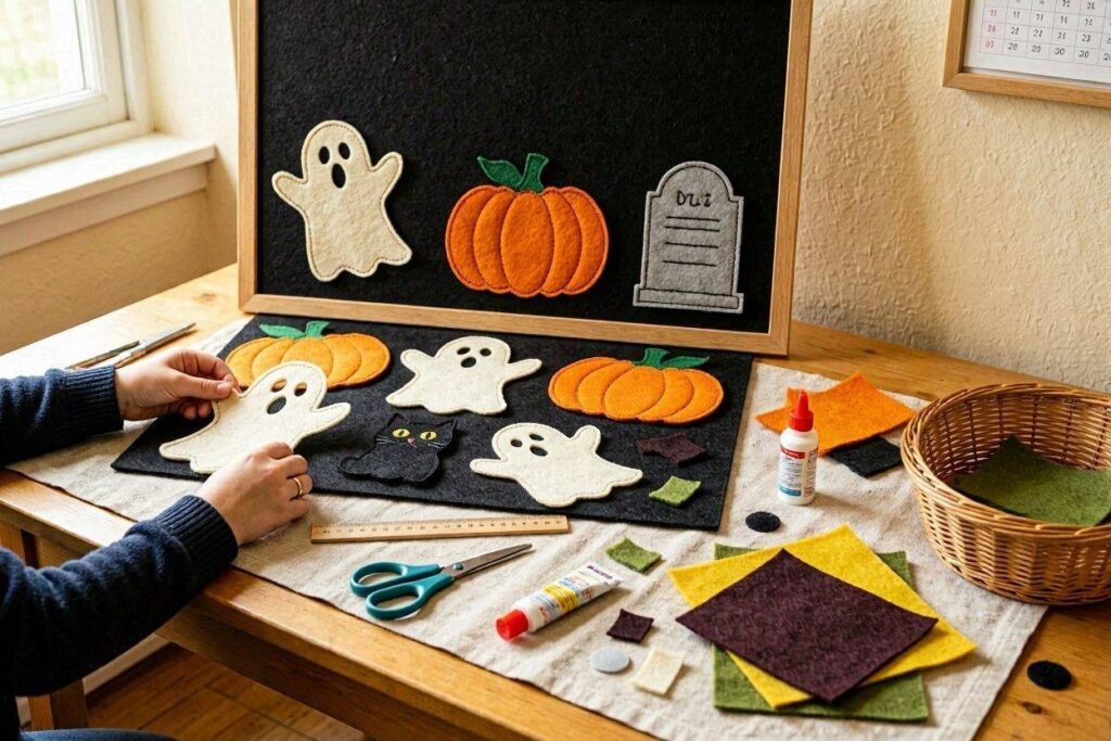Felt board Halloween activity for toddlers