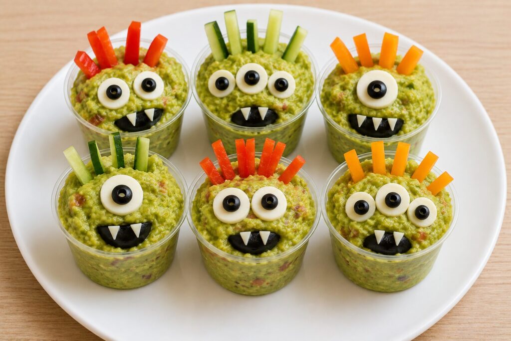 monster guacamole cup halloween snack