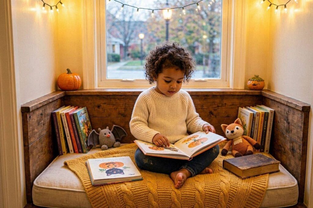 Halloween story time indoor activity for toddlers